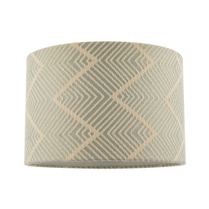 Duck Egg and Cream Geometric Designer Lamp Shade in Textured Jacquard