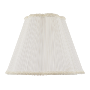 White Victorian Pleated Faux Silk Lamp Shade with Embroidered Trims