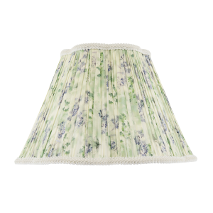 Green and Blue Floral Victorian Scallop Shade with Embroidered Trims