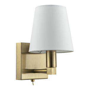 Sleek Bedside Wall Light in Antique Brass with Toggle Switch and Shade