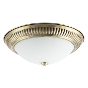 Modern LED IP44 Flush Ceiling Light in Antique Brass with Sensor