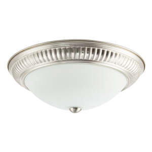 Modern LED IP44 Flush Ceiling Light in Satin Nickel with Sensor