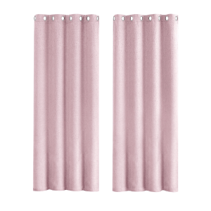 Soft Pink Lined Blackout Eyelet Curtains - 46 x 54 Inch Drop - 2 Panel