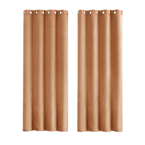 Orange Lined Blackout Eyelet Curtains - 46 x 54 Inch Drop - 2 Panel