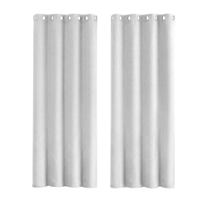Off White Lined Blackout Eyelet Curtains - 46 x 54 Inch Drop - 2 Panel