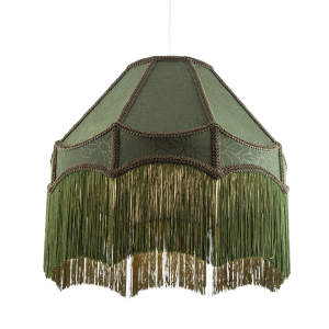 Classic Forest Green Floral Jacquard Victorian Empire Pendant Shade