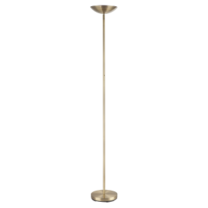 Modern Uplighter Floor Lamp in Antique Brass with Memory Dimmer Button