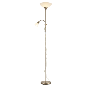 Antique Brass Mother and Child Floor Lamp with Bendy Reading Light