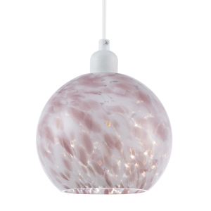 Modern Pink and White Snowflake 20cm Glass Pendant Ceiling Lamp Shade