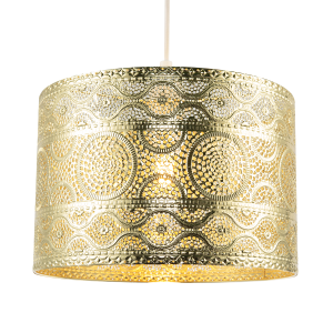 Ornate Moroccan Designed Pendant Shade with Wavy Lines and Circles