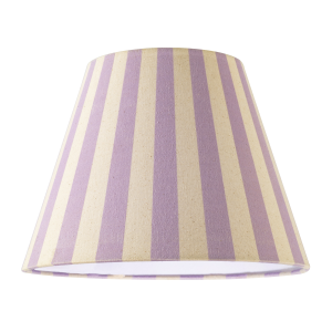 Lavender Lilac and Oatmeal Linen Stripe Coolie Shade with Cotton Inner