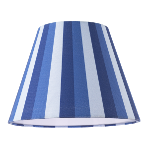 Multi Blue Tone Striped Linen Coolie Lamp Shade with Cotton Inner