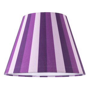 Multi Purple Tone Striped Linen Coolie Lamp Shade with Cotton Inner