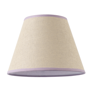 Traditional Rattan Tweed Lamp Shade with Lilac Cotton Fabric Trims
