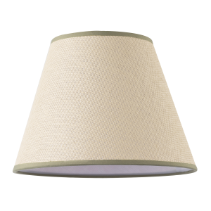 Classic Rattan Tweed Lamp Shade with Olive Green Cotton Fabric Trims