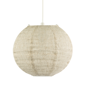 Chic Natural Linen Fabric Oatmeal Spherical Pendant Lighting Shade