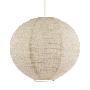 Modern Natural Linen Fabric Oatmeal Spherical Pendant Lighting Shade