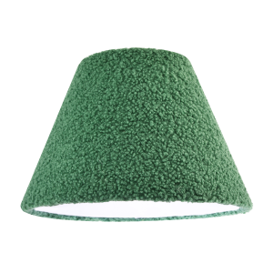 Emerald Green Textured Velvet Wool Fabric Lamp Shade with White Inner