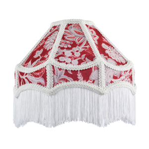 Vintage Victorian Style Floral Pendant Shade in Burgundy Red Fabric