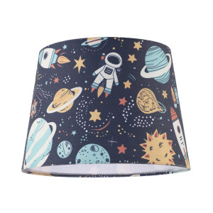 Space Themed Childrens Lamp Shade with Rockets Planets and Astronauts