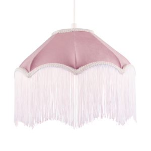 Classic Chic Victorian Shape Pendant Light Shade in Blush Pink Velvet
