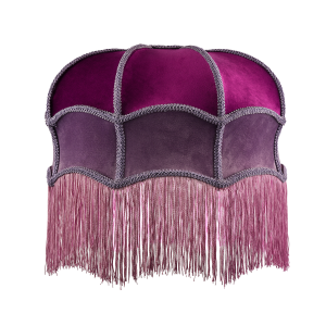 Double Tier Lilac and Purple Velvet Victorian Lamp Shade with Tassels