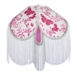 Pink Butterfly Victorian Vintage Lamp Shade with Oval Velvet Sections