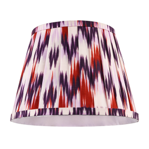 Purple and Burgundy Pleated Cotton Lamp Shade with Zig Zag Design