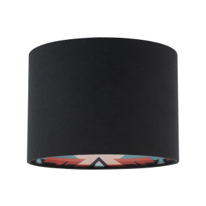Modern Colourful Aztec Designed Lamp Shade with Black Linen Fabric