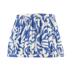 Modern Blue Nova Pleated Cotton Fabric Lamp Shade with Tapered Design