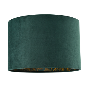 Forest Green Velvet Lamp Shade with Inner Shiny Gold Palm Tree Design