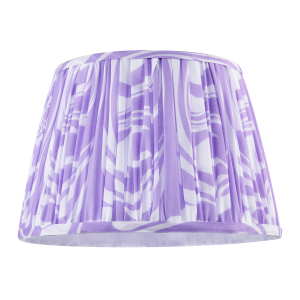 Modern Lilac Pleated Cotton Fabric Lamp Shade with Wavy Lines Design