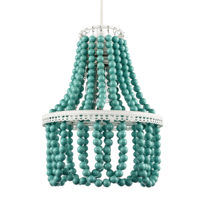 Shabby Chic Ornate Chandelier Pendant Shade with Round Duck Egg Pearls