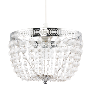 Traditional Vintage Chrome Pendant Lighting Shade with Clear Acrylic