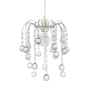 Chic Waterfall Pendant Light Shade with Clear Acrylic Balls and Beads