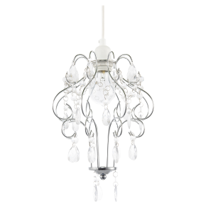 Polished Chrome Shabby Chic Chandelier Style Pendant Shade with Acrylic