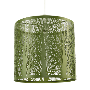 Unique and Beautiful Olive Green Metal Forest Design Pendant Shade