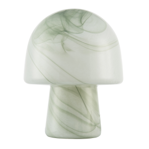 Modern Unique Green and White Marble Effect Glass Mushroom Table Lamp