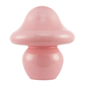 Soft Blush Pink Mushroom Table Lamp with Curvy Head and Round Base