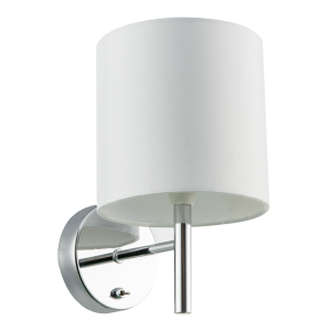Contemporary Bedside Wall Lamp in Chrome with Toggle Switch and Shade