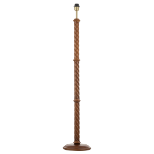 Mahogany Wooden Classic Floor Lamp Base with Twisting Pole Design