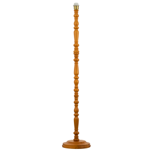 Classic Oak Wooden Standing Floor Lamp Base with Intricate Pole Design