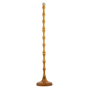 Traditional Oak Wood Standing Floor Lamp Base with Bamboo Pole Design