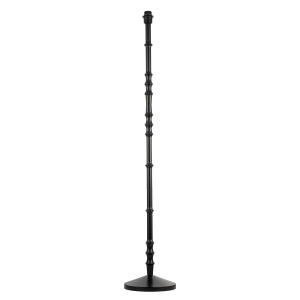 Classic Black Wood Floor Lamp Base with Sleek Reeded Stem Pole Design