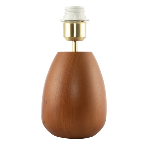 Chunky Wooden Table Lamp Base with Mahogany Finish with Inline Switch
