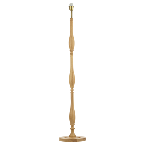 Traditional Oak Wood Floor Lamp Base with Sleek Triple Segment Design