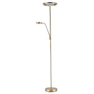 Halo LED Mother and Child Floor Lamp in Antique Brass with Dimmers