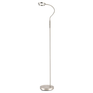 Modern Nickel Task Floor Lamp with LED Halo Ring and CCT Memory Dimmer
