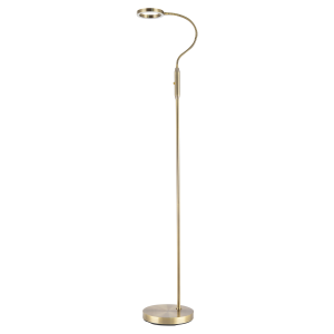 Modern Antique Brass Task Floor Lamp with LED Halo Ring and CCT Dimmer