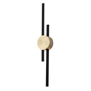 Modern Architectural Design Wall Light Fitting in Brush Gold and Black